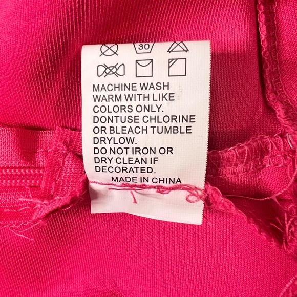 #A068  FT IN  Barbiecore  Pink One-Shoulder  Ruffle Top  New no Tag   XL - Picture 5 of 8